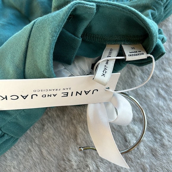 JANIE & JACK NWT teal mock neck with bow accent and ruffle short sleeve top 2T - Picture 5 of 5